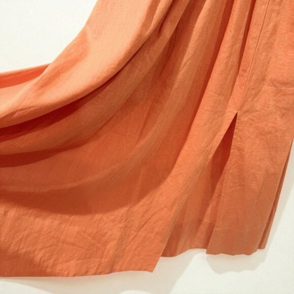 NWT ASTR Citrine Linen Bow Front Midi Dress Turmeric Orange One Size - Picture 4 of 9